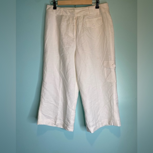 David N. Wide Leg Capri Pants Women’s Size 12 – Linen Blend, Pockets - Picture 1 of 8